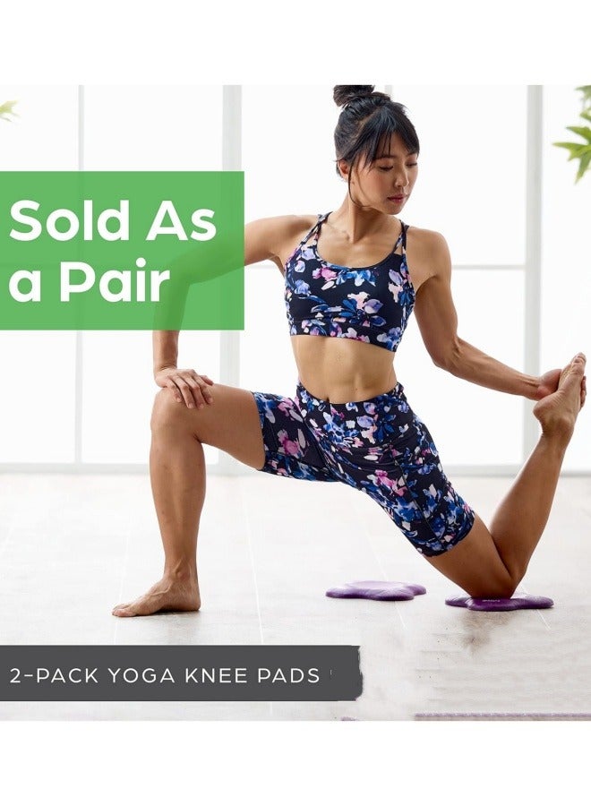 Yoga Knee Pads (Set of 2) - Yoga Props and Accessories for Women/Men Cushions Knees and Elbows for Fitness, Travel, Meditation, Kneeling, Balance, Floor, Pilates Purple - Image 4