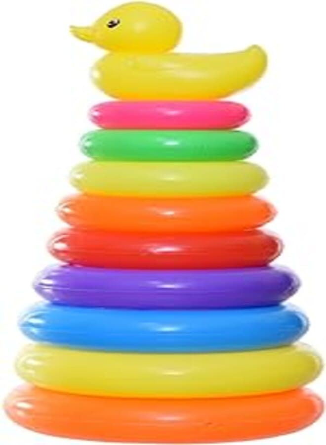 Duck Rings 9 Rings Play Set 10 Pieces 30X28X28Cm Multicolor 