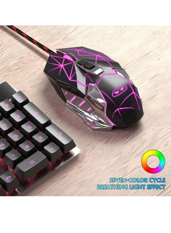 MageGee Gaming Mouse Wired G10, 7 Colors Breathing LED Backlit Black Gaming Mouse, 6 Adjustable DPI (up to 3200 DPI), Ergonomic Optical Computer Mouse with 7 Buttons for Windows - Image 3