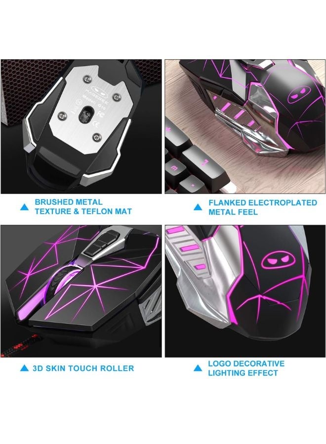 MageGee Gaming Mouse Wired G10, 7 Colors Breathing LED Backlit Black Gaming Mouse, 6 Adjustable DPI (up to 3200 DPI), Ergonomic Optical Computer Mouse with 7 Buttons for Windows - Image 4