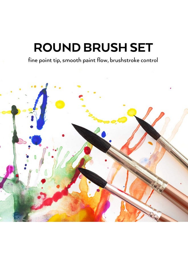 نيكبرو مجموعة فرش الرسم بالألوان المائية الدائرية المكونة من 15 قطعة، فرش الرسم بالألوان المائية الناعمة المصنوعة من مادة السنجاب الصناعية الاحترافية، للرسم بالألوان المائية والزيت والنماذج والغواش والحبر - Image 4