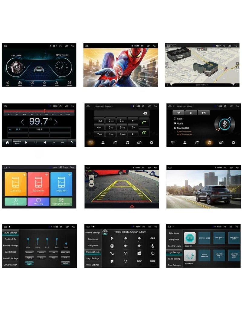 نظام Android Double Din Car Stereo مزود بشاشة لمس نابضة بالحياة مقاس 7 بوصات 1080P HD ومدعوم بنظام Android11 مع نظام وسائط متعددة متقدم - Image 2