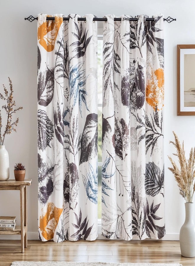 SUBRTEX Blackout Curtains 52Wx95L, Room Darkening Floral Curtains, Thermal Insulated 2 Panels Window Drapes, Boho Farmhouse Curtains for Living Room Bedroom Window Treatments, Grey - Image 1