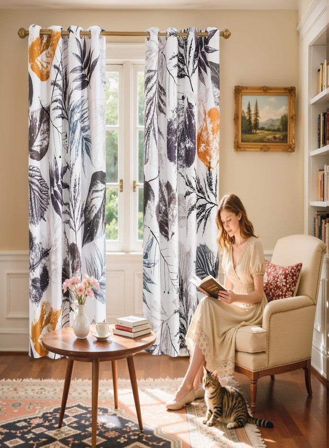 SUBRTEX Blackout Curtains 52Wx95L, Room Darkening Floral Curtains, Thermal Insulated 2 Panels Window Drapes, Boho Farmhouse Curtains for Living Room Bedroom Window Treatments, Grey - Image 5