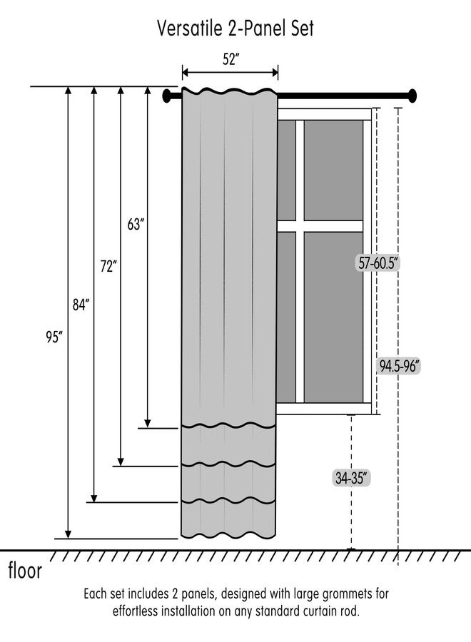 SUBRTEX Blackout Curtains 52Wx95L, Room Darkening Floral Curtains, Thermal Insulated 2 Panels Window Drapes, Boho Farmhouse Curtains for Living Room Bedroom Window Treatments, Grey - Image 2