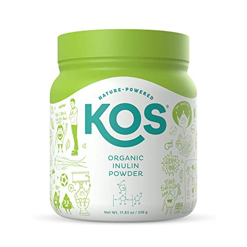 KOS Organic Inulin Powder Unflavored  Unsweetened Superfood  Vegan Inulin for Prebiotic Intestinal Support Digestive Health Promoting  USDA Certified NonGMO Soy  GlutenFree 112 Servings Bag