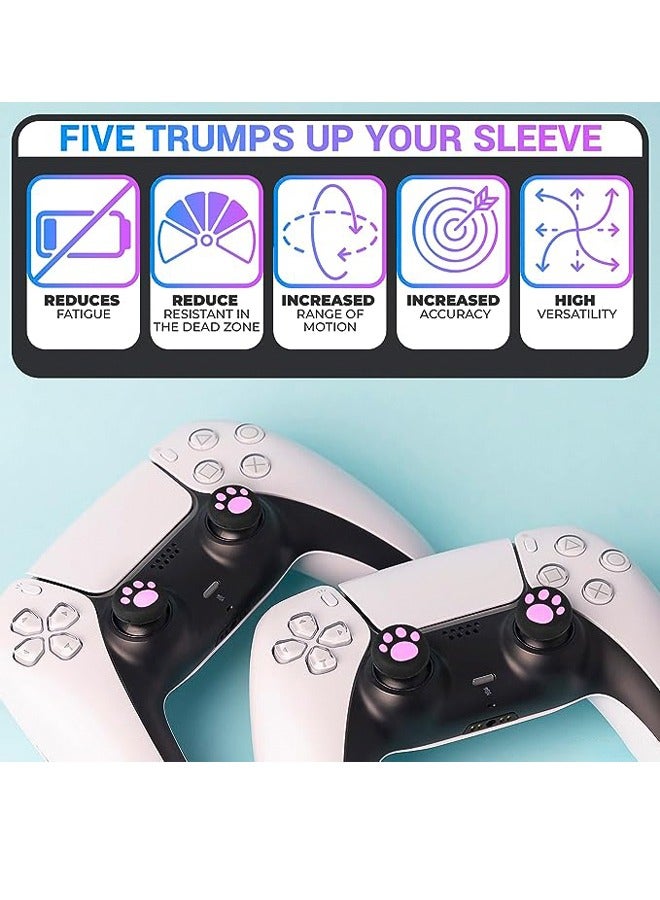 12Pcs Sony PS5/ PS4/PS3/PS2/XBOX ONE/ XBOX 360/SWITCH PRO/Steam DECK Pink Cat Dog Paw Game Accessory Thumb Stick Grips Cap Cover Joystick Thumbsticks Caps - Image 3