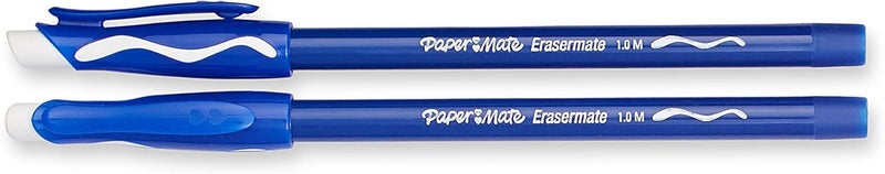 Papermate EraserMate Erasable Pen, Medium Point, Blue, Box of 12 - Image 3