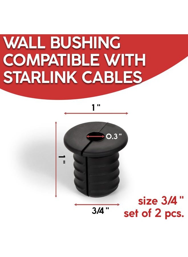 Granatan 2 Pack 3/4 Inch Silicone Wall Bushing Compatible with Starlink, Split Waterproof Cable Pass Through Grommet with Non Slip Grip Strips, Cable Routing Kit Accessories - Image 2