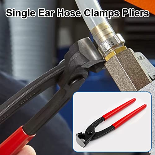 Tnisesm Ear Clamp Pliers 9 inch, Hose Clamp Crimping Tool, Carbon Steel Pinch Clamp Plier,Install Remove Clamp Nail Puller Tool for repairing pipes, fuel lines - Image 5