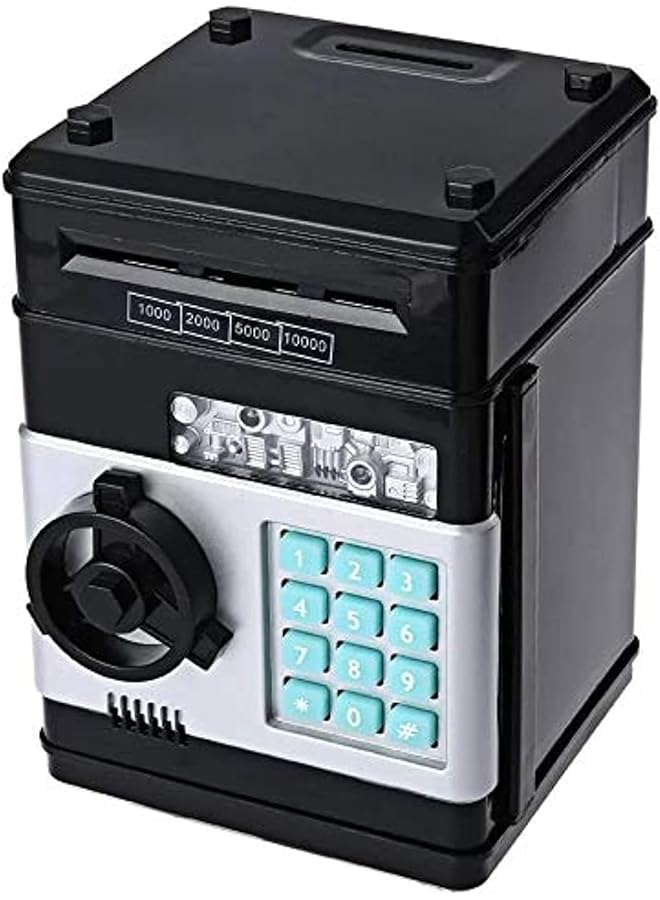 إيروريكس بنك نقود إلكتروني للأطفال خزنة رقمية مع قفل دبوس بنك موسيقى مع ملصقات صناديق نقود رقمية للأطفال خزنة نقود رقمية كبيرة مع ملصقات لطيفة متعددة الألوان - Image 1