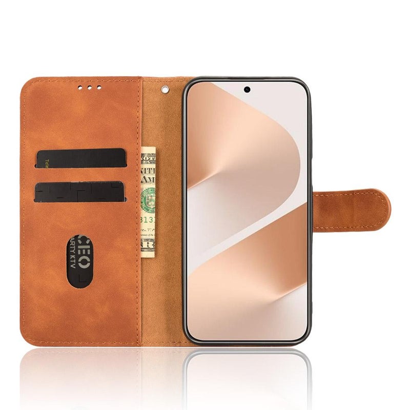 إيروريكس جراب هاتف Huawei Pura 80 5G مصنوع من الجلد مع خاصية التقليب المغناطيسي (بني) - Image 4