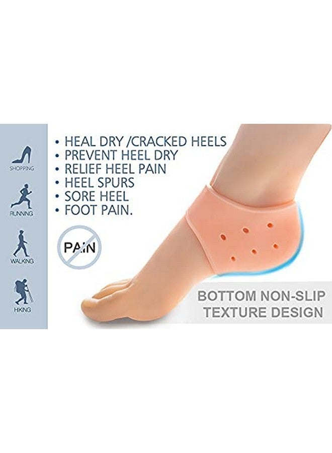 EPISKEY® Anti Heel Silicone Heel Anti Crack Vented Moisturizing Silicone Gel Heel Socks for Swelling, Pain Relief, Foot Care Ankle Support Pad (Skin Color) Silicon Heel Pad For Men & Women (HLF_HEEL) - Image 2