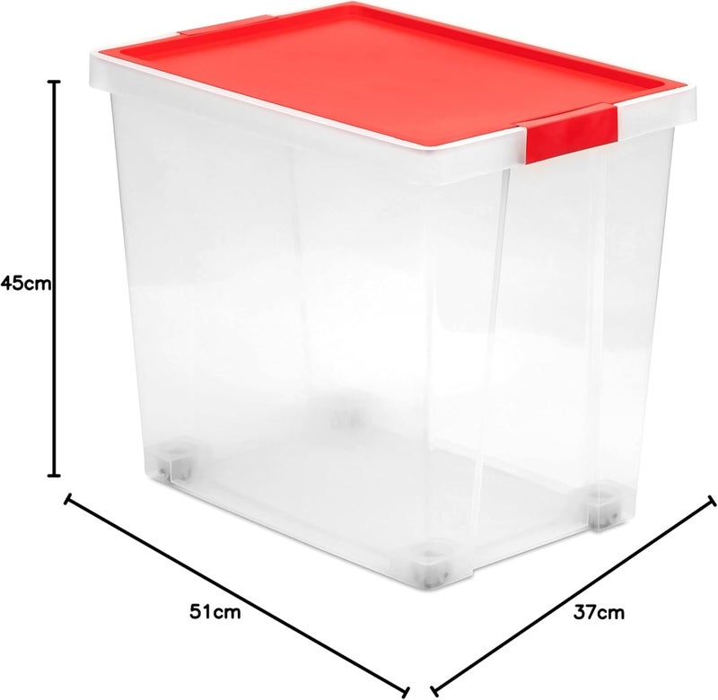 Tatay 60L Storage Box with Lid and Wheels - Image 5