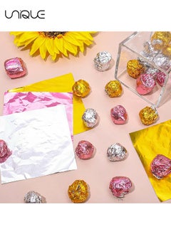 Unique Foil Candy Wrappers, 300 Pieces 3.9*3.9 inches Golden Aluminium Foil Candy Wrappers Square Chocolate Molds Sugar Tin Foil Wrappers for DIY Candy Chocolate Packaging by Party Wedding Birthday  - Image 5