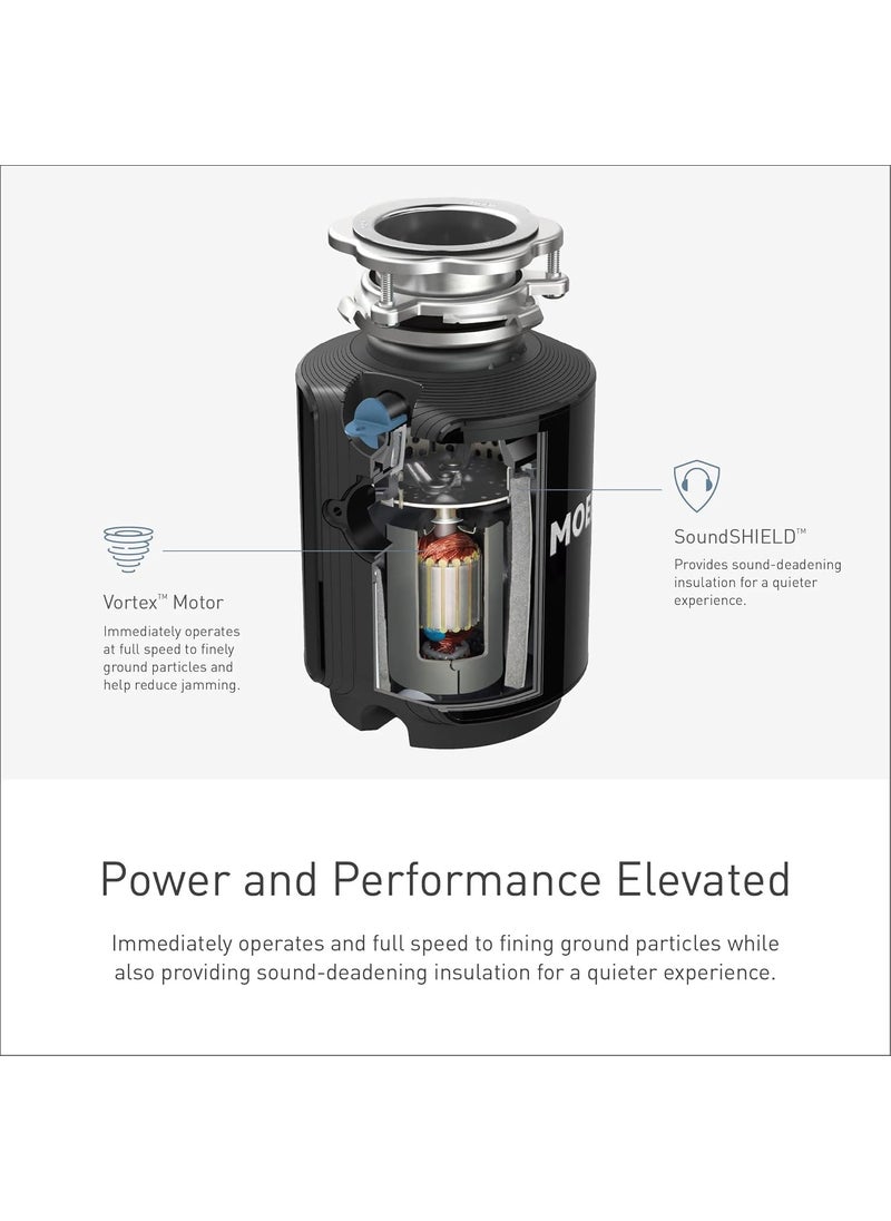 MOEN Moen Prep Series PRO 12 HP Continuous Feed Compact Garbage Disposal Power Cord Included GXP50C  - Image 2