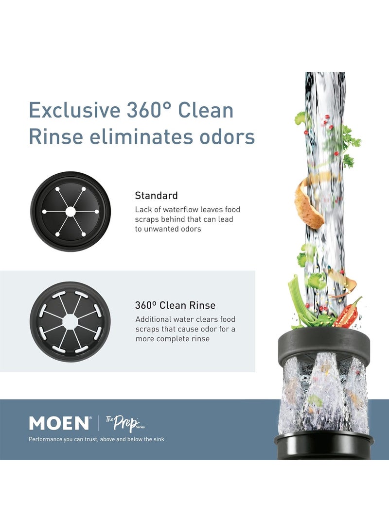 MOEN Moen Prep Series PRO 12 HP Continuous Feed Compact Garbage Disposal Power Cord Included GXP50C  - Image 4
