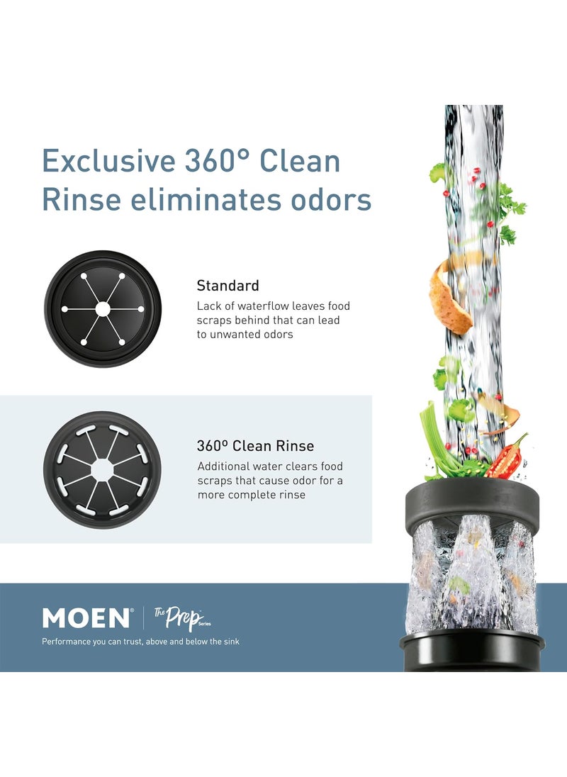MOEN Moen Prep Series PRO 12 HP Continuous Feed Compact Garbage Disposal Power Cord Included GXP50C  - Image 5