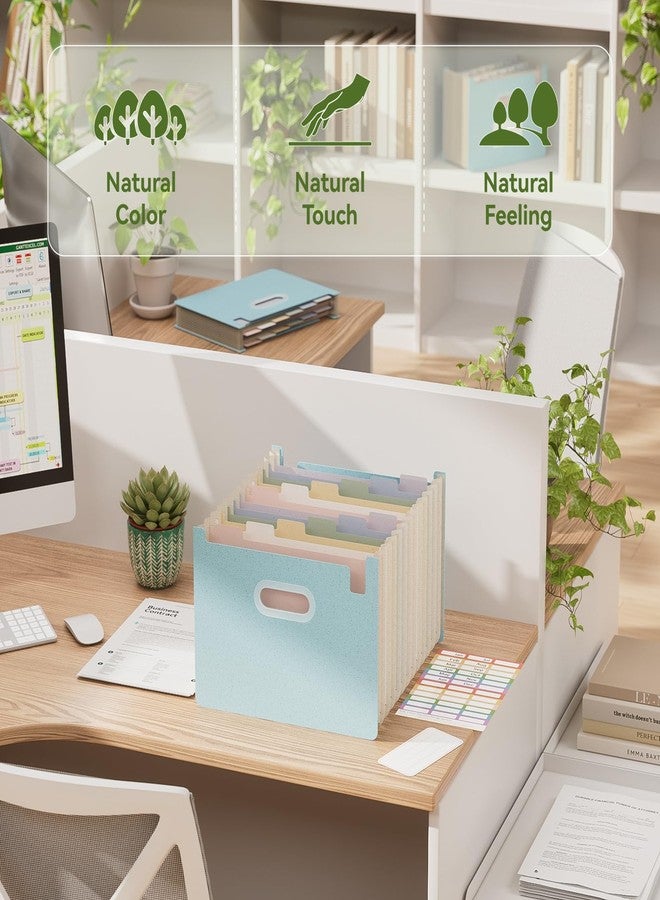 EcoStash Accordian File Organizer, 12 Pockets Wheat Straw Expanding File Folders, Upright & Open Top, Monthly Bill Receipt Organizer, 100% BPA Free, Return to Nature, Healthy Living, Letter/A4 Size-Sky Blue - Image 4