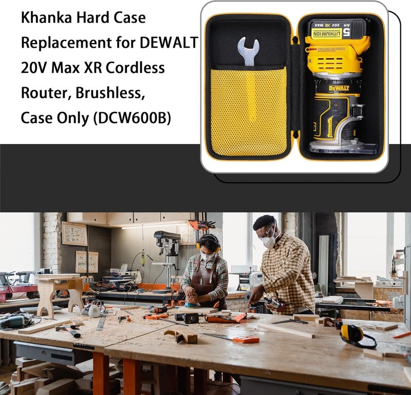 Khanka Hard Case replacement for DEWALT 20V Max XR Cordless Router, Brushless, Case Only (DCW600B) - Image 5