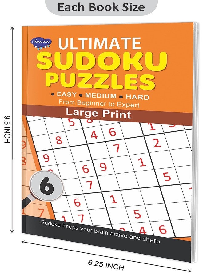 SAWAN Set of 4 Ultimate Sudoku Puzzles - 5,6,7,8 Large print for easy reading and solving [Paperback] SAWAN - Image 2