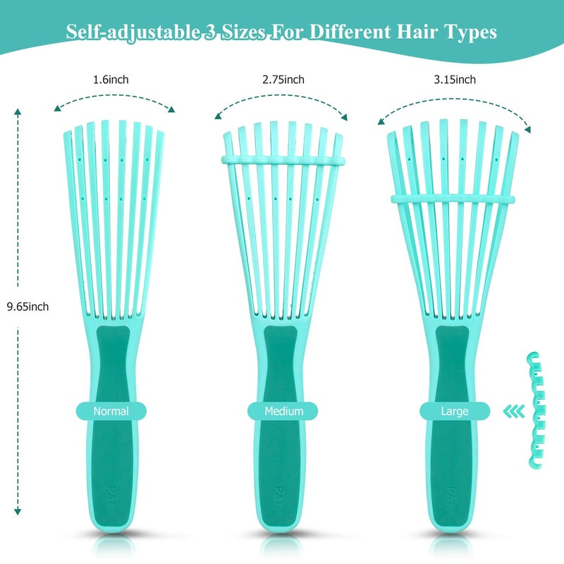 URTHEONE Detangling Hair Brush,Hair Detangler Brush and Wide Tooth Comb Set for Black Natural Curly Wet Dry Thick Straight Long Hair, Afro American Type 3a-4c, Comfortable Grip,Easy to Clean, Durable - Image 3