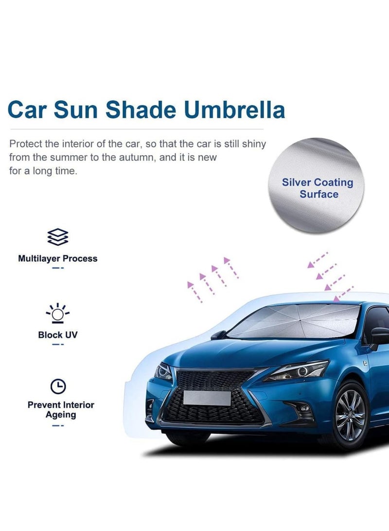 مظلة شمسية قابلة للطي لزجاج السيارة الأمامي تناسب معظم موديلات السيارات - شماسة للعربية - Image 3