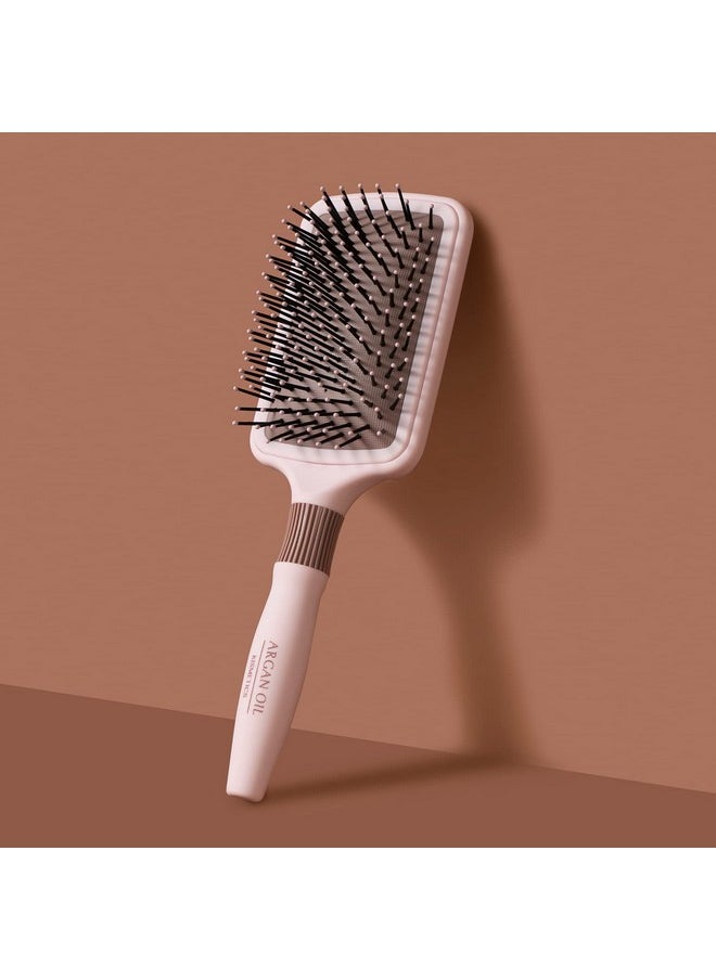 KISMETICS Ismetics Argan Oil Infused Large Paddle Hair Brush Argan Oil Infused Bristles For Gentle Detangling Scalp Massage Blowdry For Long Hair And All Hair Types…  - Image 4