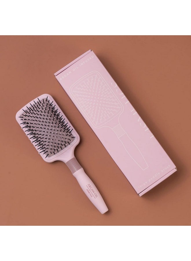 KISMETICS Ismetics Argan Oil Infused Large Paddle Hair Brush Argan Oil Infused Bristles For Gentle Detangling Scalp Massage Blowdry For Long Hair And All Hair Types…  - Image 5