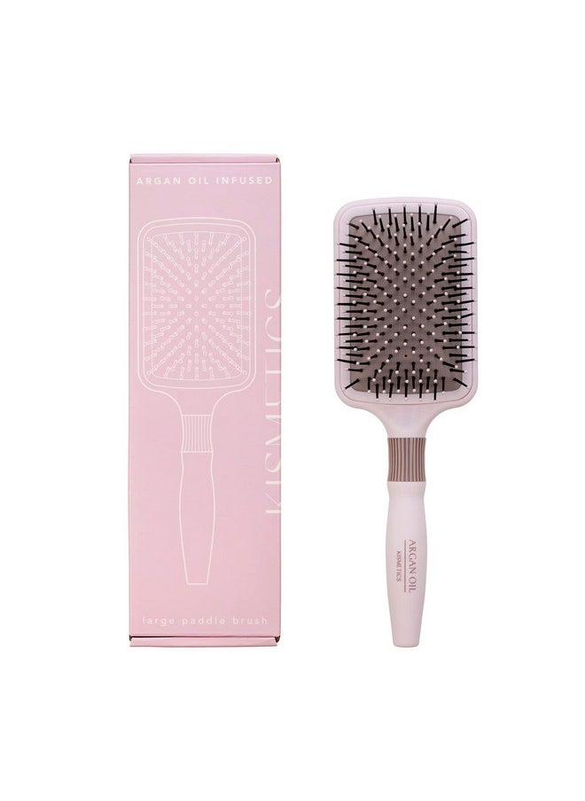 KISMETICS Ismetics Argan Oil Infused Large Paddle Hair Brush Argan Oil Infused Bristles For Gentle Detangling Scalp Massage Blowdry For Long Hair And All Hair Types…  - Image 2
