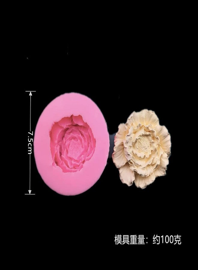 MATIN IMPEX Chocolate s Two Three-Dimensional Carnation Big Flower Fondant Cake Silicone Handmade Soap Clay Drop Glue Jewelry Pendant Decoration (7.5 cm)- 1 Cavity - Image 2