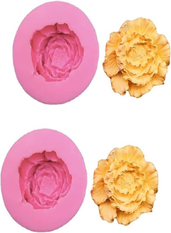 MATIN IMPEX Chocolate s Two Three-Dimensional Carnation Big Flower Fondant Cake Silicone Handmade Soap Clay Drop Glue Jewelry Pendant Decoration (7.5 cm)- 1 Cavity - Image 1