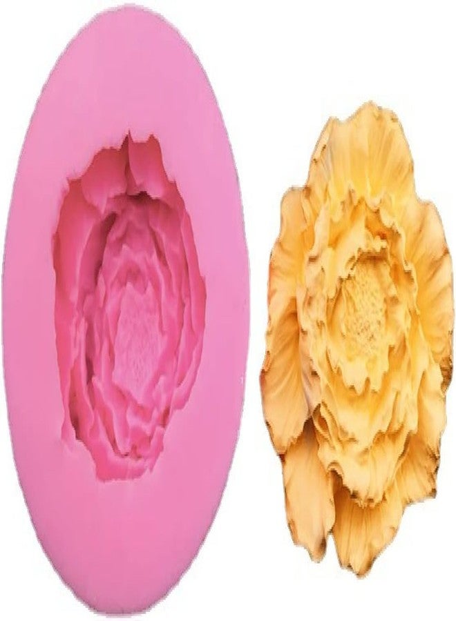 MATIN IMPEX Chocolate s Two Three-Dimensional Carnation Big Flower Fondant Cake Silicone Handmade Soap Clay Drop Glue Jewelry Pendant Decoration (7.5 cm)- 1 Cavity - Image 3