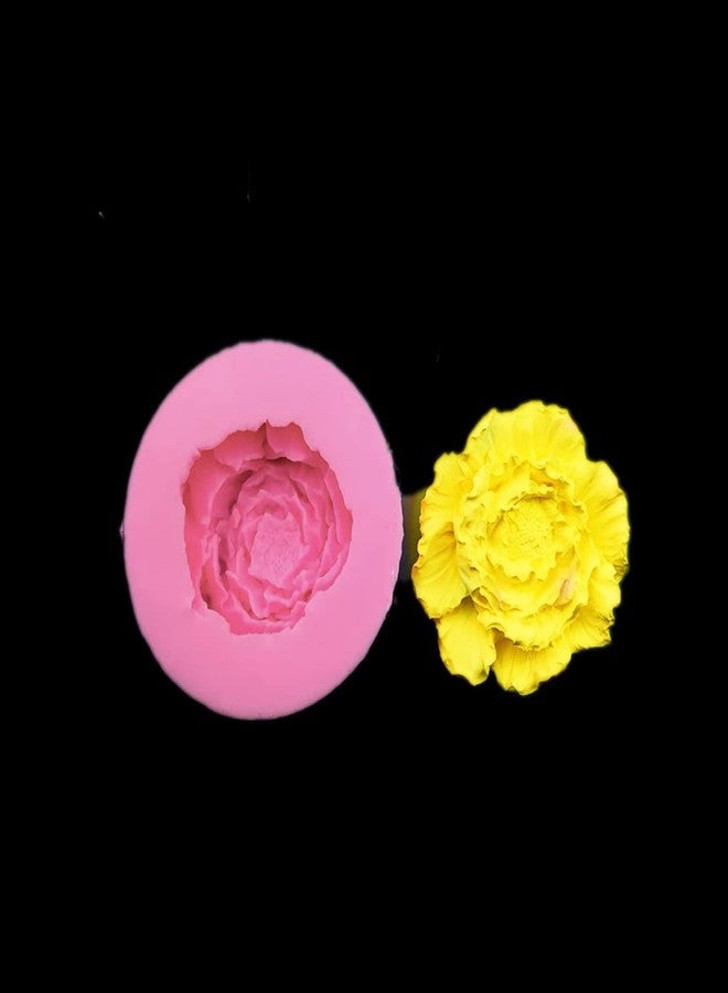MATIN IMPEX Chocolate s Two Three-Dimensional Carnation Big Flower Fondant Cake Silicone Handmade Soap Clay Drop Glue Jewelry Pendant Decoration (7.5 cm)- 1 Cavity - Image 4
