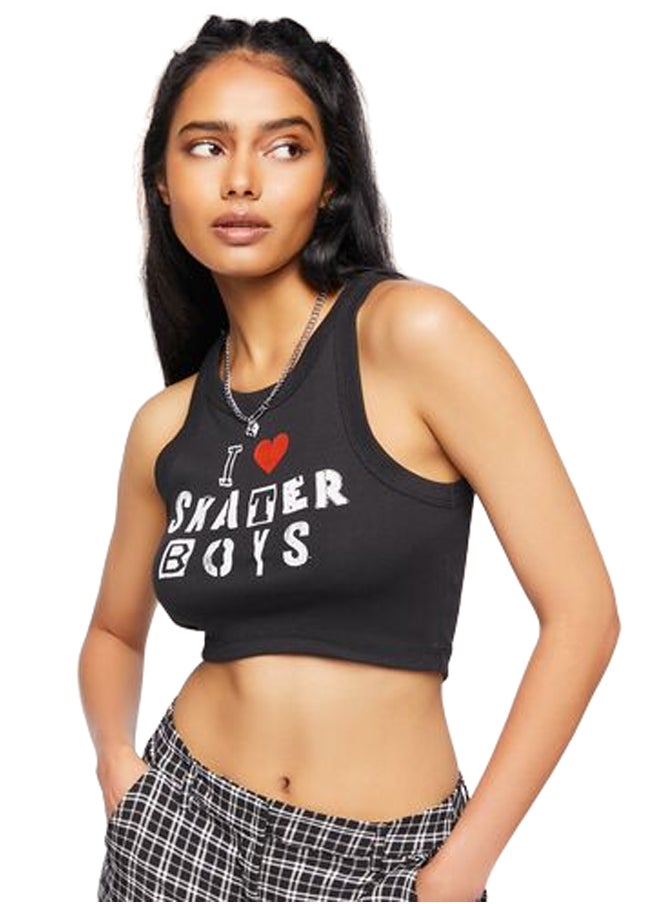 FOREVER 21 - I Love Skater Boys Cropped Tank Top - Image 1