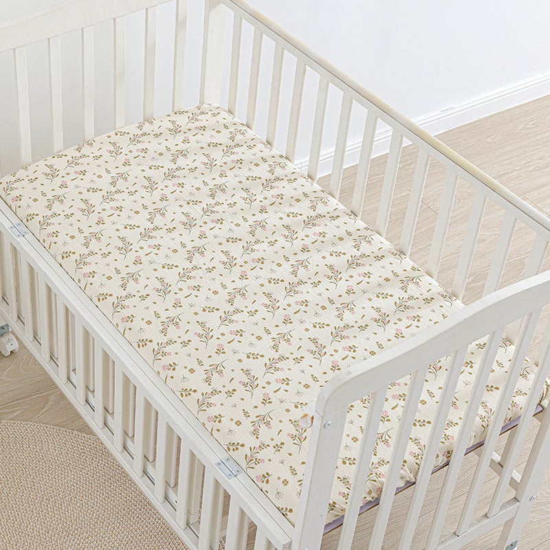Baby Fitted Bed Sheets, Cotton Gauze, Special Small Bed Sheets for Newborn Babies, Kindergarten Kidsren''s Spliced ??Mattress Cover, Breathable - Image 1
