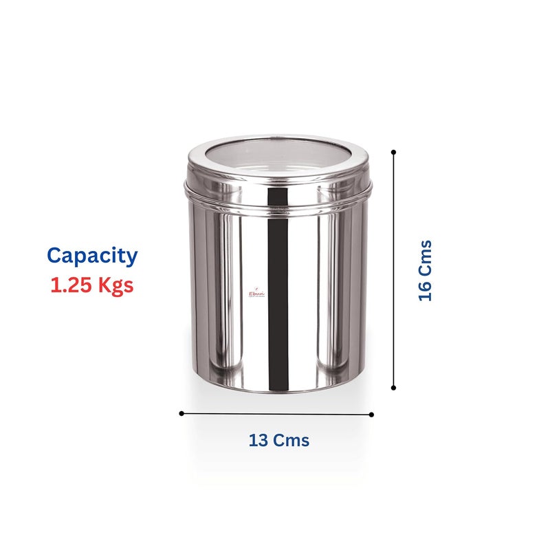 Ebun Heavy Gauge See Through Stainless Steel Containers Stainless Steel Dabba Set for Kitchen Air Tight Steel Containers for Storage Steel Containers for Kitchen 125kg Set of 2 - Image 4