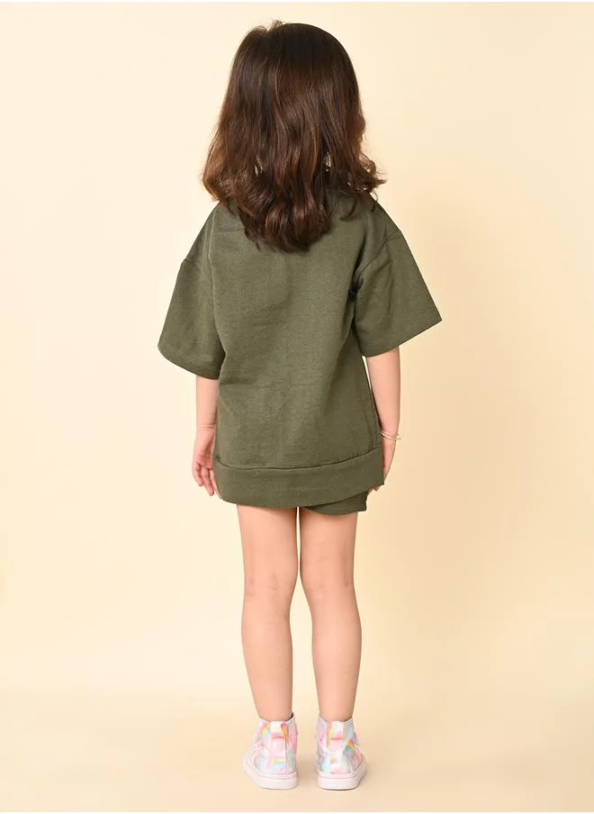 LILPICKS Green Girls Wear Clothing set