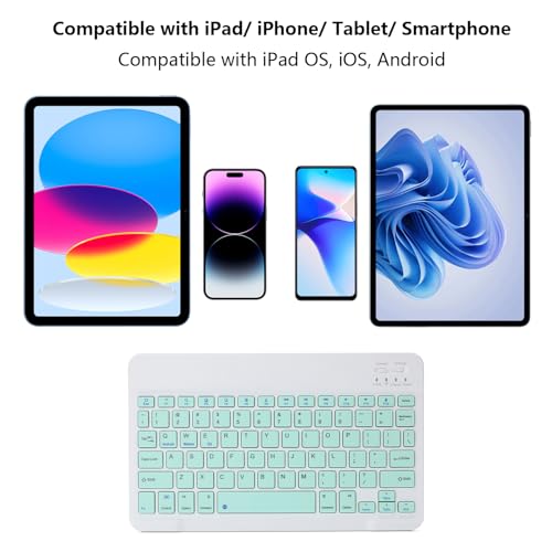 Acolarid Ultra-Slim Rechargeable Bluetooth Keyboard Portable Wireless Keyboard for iPad A16 11th 10th Generation, iPad Pro iPad Air iPad Mini iPhone, Android Samsung Galaxy Tablet Smartphone Cell Phone (Green) - Image 2