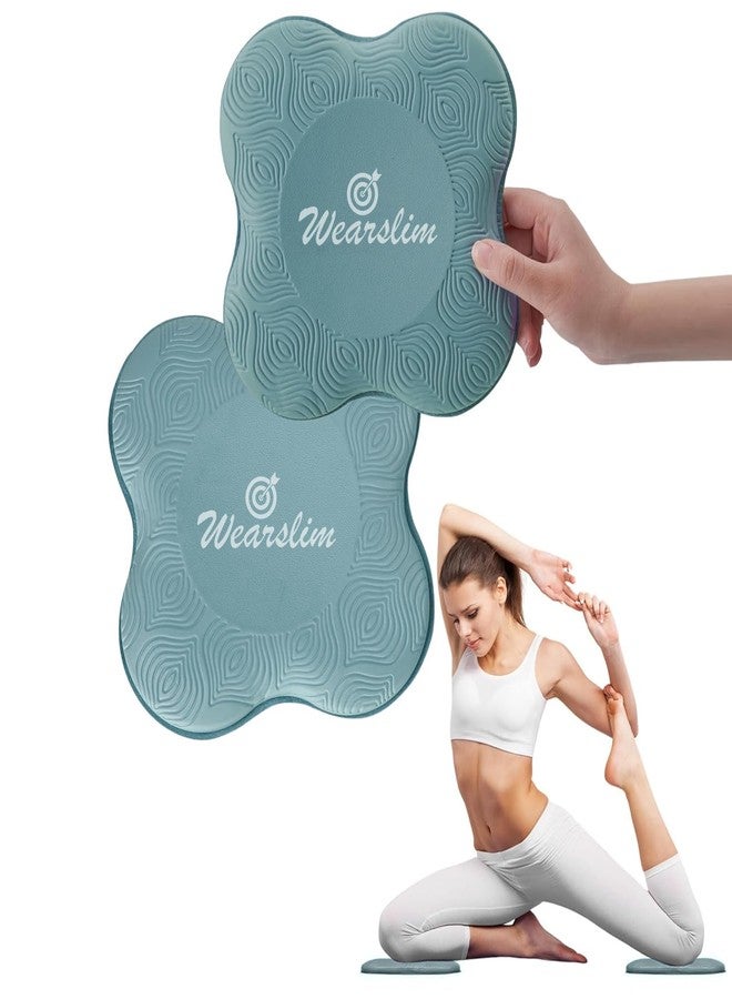 وير سليم وسادة ركبة يوغا احترافية من Wearslim، سميكة للغاية، مناسبة للركبتين والمرفقين والمعصمين واليدين والرأس، مصنوعة من الفوم، وسادة داعمة للركبة والركبة في تمارين البيلاتس، مناسبة للرجال والنساء - عبوة من قطعتين - أزرق - 20 × 20 × 2 سم - Image 1