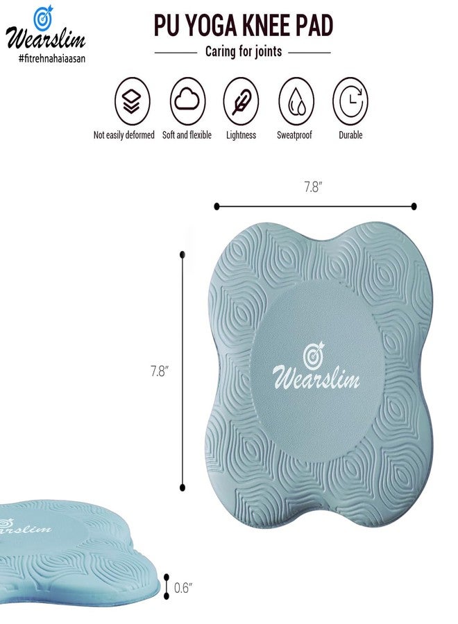 وير سليم وسادة ركبة يوغا احترافية من Wearslim، سميكة للغاية، مناسبة للركبتين والمرفقين والمعصمين واليدين والرأس، مصنوعة من الفوم، وسادة داعمة للركبة والركبة في تمارين البيلاتس، مناسبة للرجال والنساء - عبوة من قطعتين - أزرق - 20 × 20 × 2 سم - Image 5