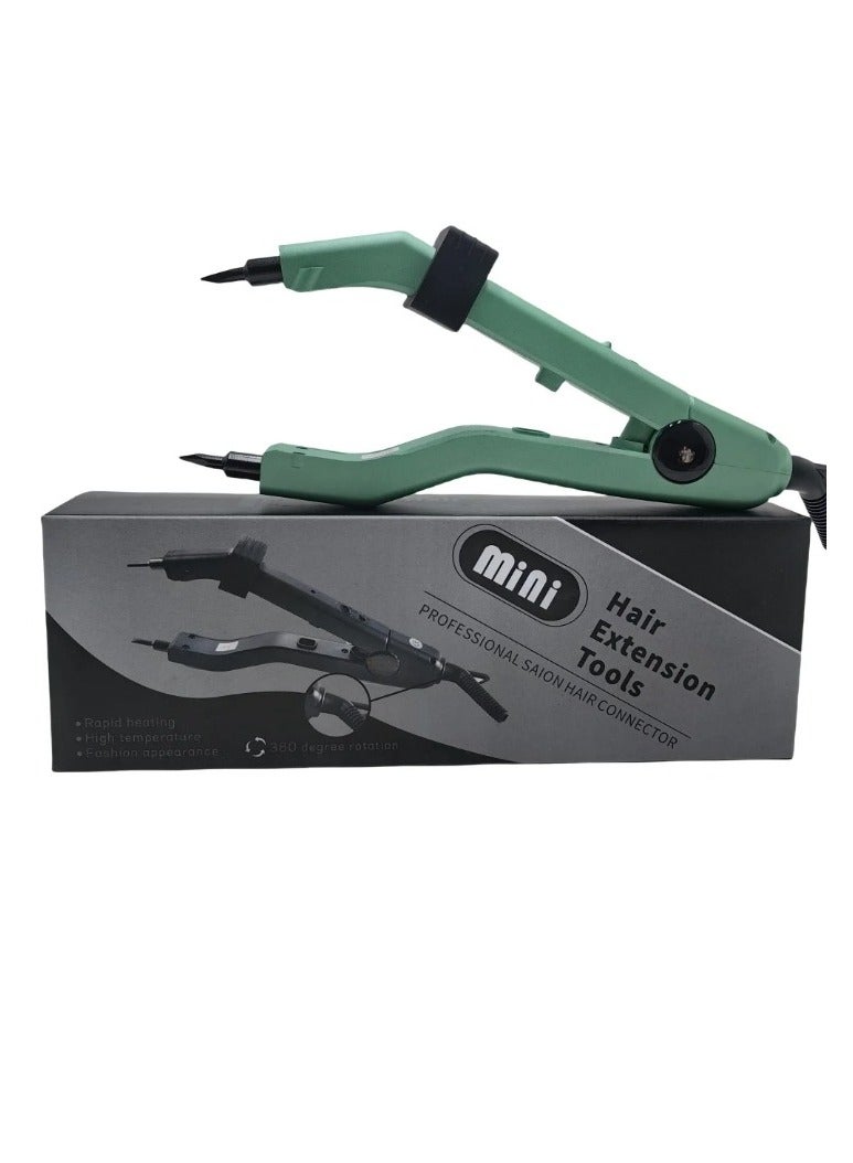 Estelle أداة تمديد الشعر، أداة توصيل الشعر الحراري القابلة للتعديل متعددة الوظائف، كماشة تمديد الشعر مع طرف تسخين ذكي صغير، أداة ربط الكيراتين لتمديد الشعر، (أخضر) - Image 1