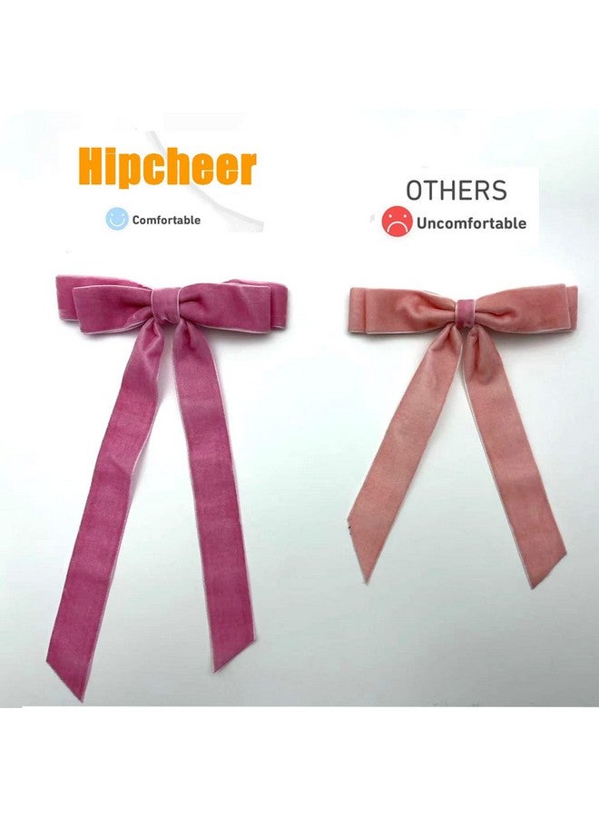 Hipcheer Large Velvet Hair Bow Clips, 2 PCS 5 Inch Hair Bows for Girls' Hair Accessories, Wine Red - Image 4