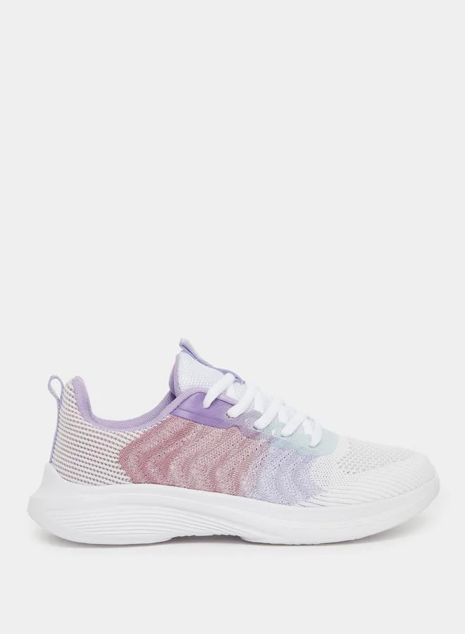 Styli Styli Mesh Ombre Print Lace-Up Sneakers