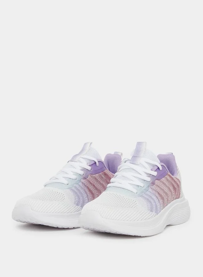 Styli Styli Mesh Ombre Print Lace-Up Sneakers
