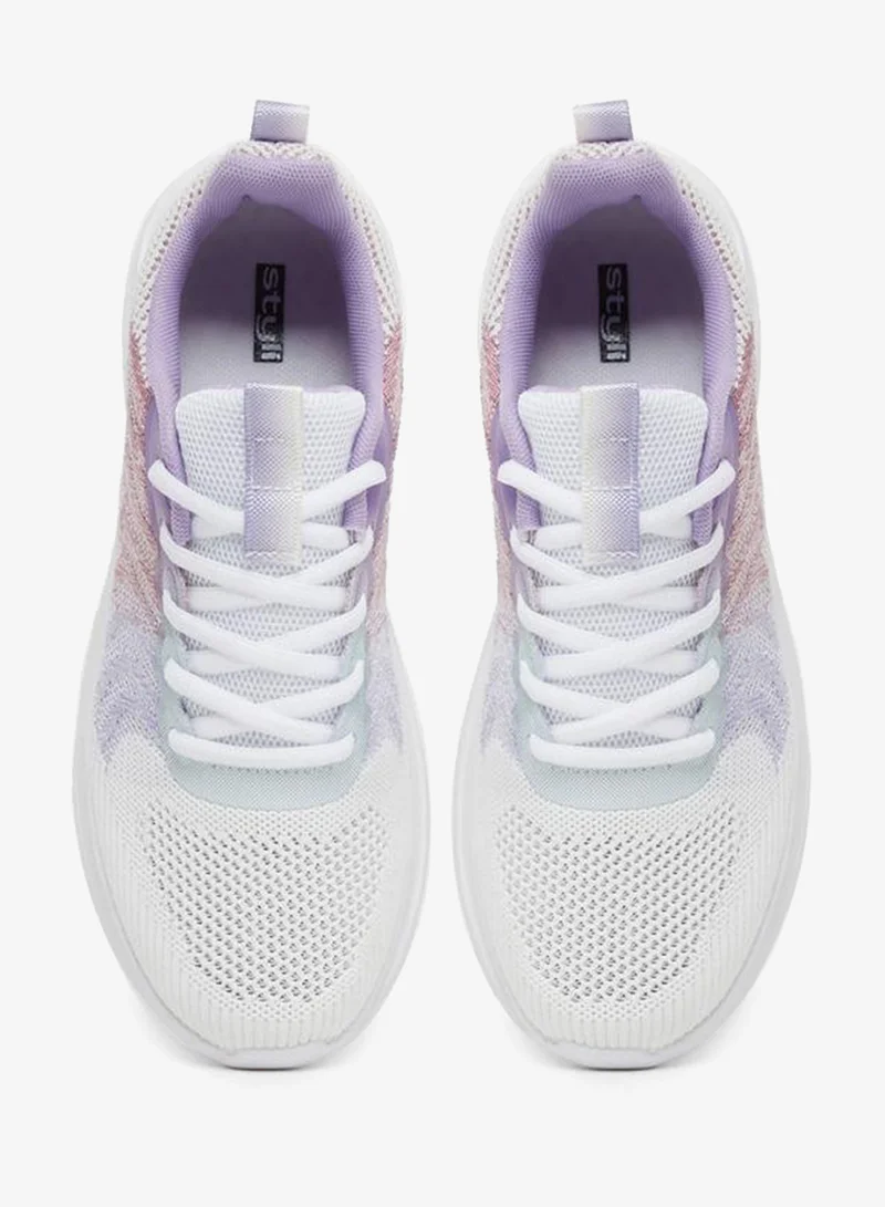 Styli  Mesh Ombre Print Lace-Up Sneakers for Women | Best Price UAE