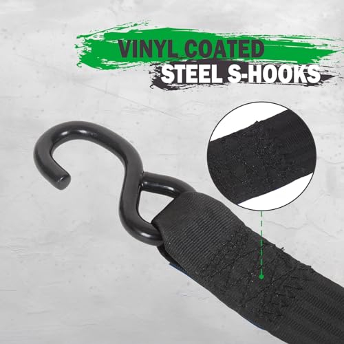 MOTO4U Retractable Ratchet Straps, (2 Pack) 2inx10ft Self Retracting Ratchet Straps,3000 lbs Break Strength Break Strength Retractable Tie Down Straps for Trucks,Trailers,Motorcycles,ATVs - Image 3