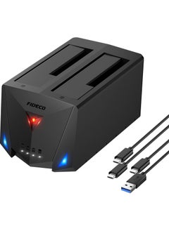 FIDECO FIDECO USB 3.2 Gen 1 to Hard Drive Docking Station for 2.5 or 3.5 inch SATA I/II/III HDD SSD with Hard Drive Duplicator/Offline Clone Function, Support UASP  - Image 1
