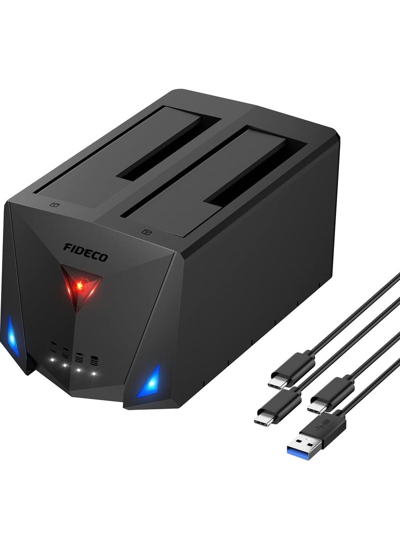 FIDECO - FIDECO USB 3.2 Gen 1 to Hard Drive Docking Station for 2.5 or 3.5 inch SATA I/II/III HDD SSD with Hard Drive Duplicator/Offline Clone Function, Support UASP - Image 1
