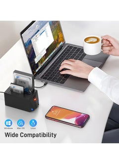 FIDECO FIDECO USB 3.2 Gen 1 to Hard Drive Docking Station for 2.5 or 3.5 inch SATA I/II/III HDD SSD with Hard Drive Duplicator/Offline Clone Function, Support UASP  - Image 4